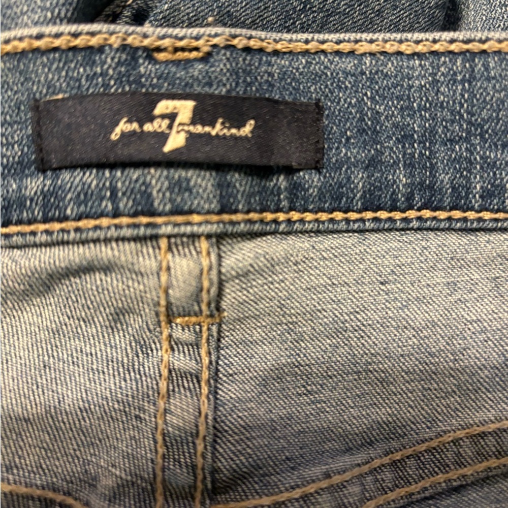 7 for all Mankind Women’s Blue Embroidered Skinny Jeans Size 27 - Picture 8 of 10